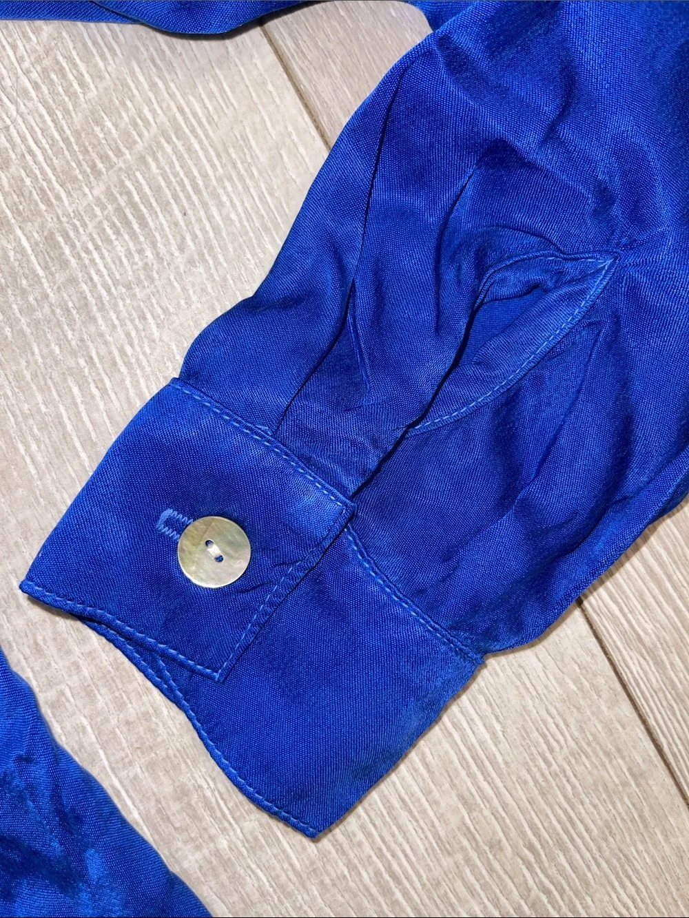 Bella Dahl Royal Blue Button-Up Blouse XS - Picture 5 of 5